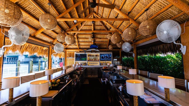 The tiki bar at the River House in Palm Beach Gardens.