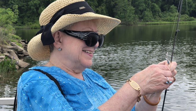 Charlene DeMarco wasn’t sure she wanted to touch the worms but alas she conquered the bait and got one on her hook on a LifeLong Outdoor Pursuit (LOP) fishing trip to Apalachicola. For more info on LOP, call 891-4065 or email Susan.Davis@talgov.com.
