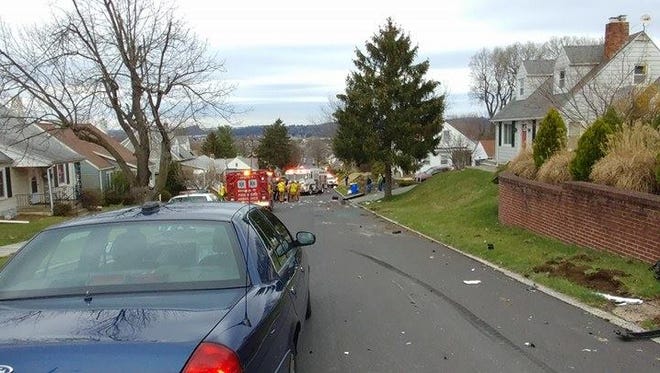 The scene of a fatal crash Monday, April 3, 2017, on Edgecomb Avenue in Spring Garden Township.