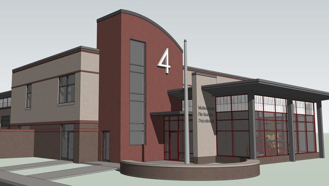 This rendering shows  what the $5.7 million Fire Station 4 will look like when it opens October 2018 on  south side of Medical Center Parkway and west side of Stones River.