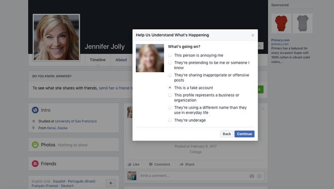 Reporting clone pages on Facebook.