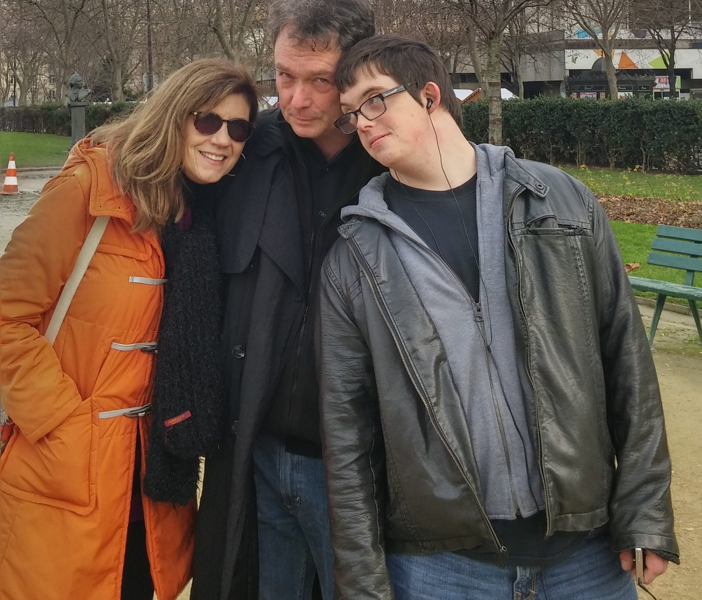 Jamie Bérubé and his parents, Janet Lyon and Michael Bérubé.