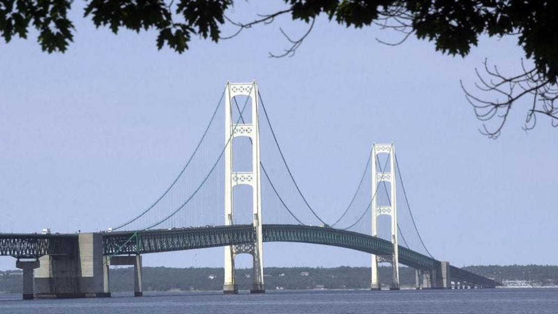 Mackinac Bridge reopens after closure over falling ice
