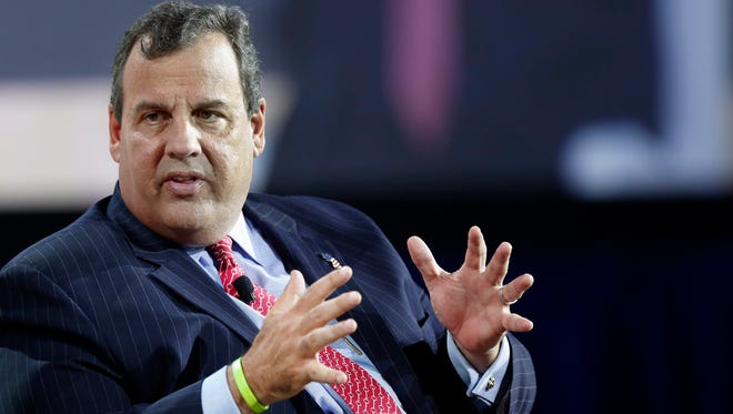 New Jersey Gov. Chris Christie speaks during an education summit on Aug. 19, 2015, in Londonderry, N.H.