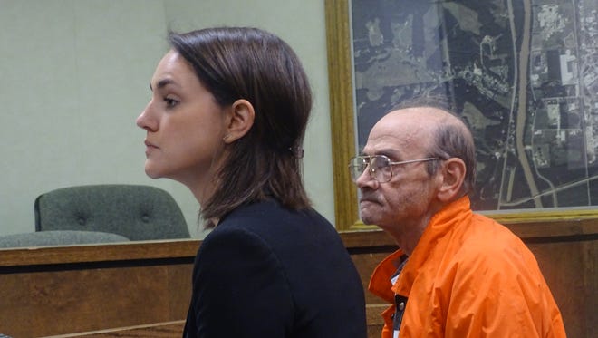 Terry Potter, 69, of Coshocton, right, is charged with aggravated vehicular homicide in the Friday evening traffic death of a pedestrian. Potter appeared in Municipal Court Monday morning with Columbus attorney Julie Keys for a bond hearing.