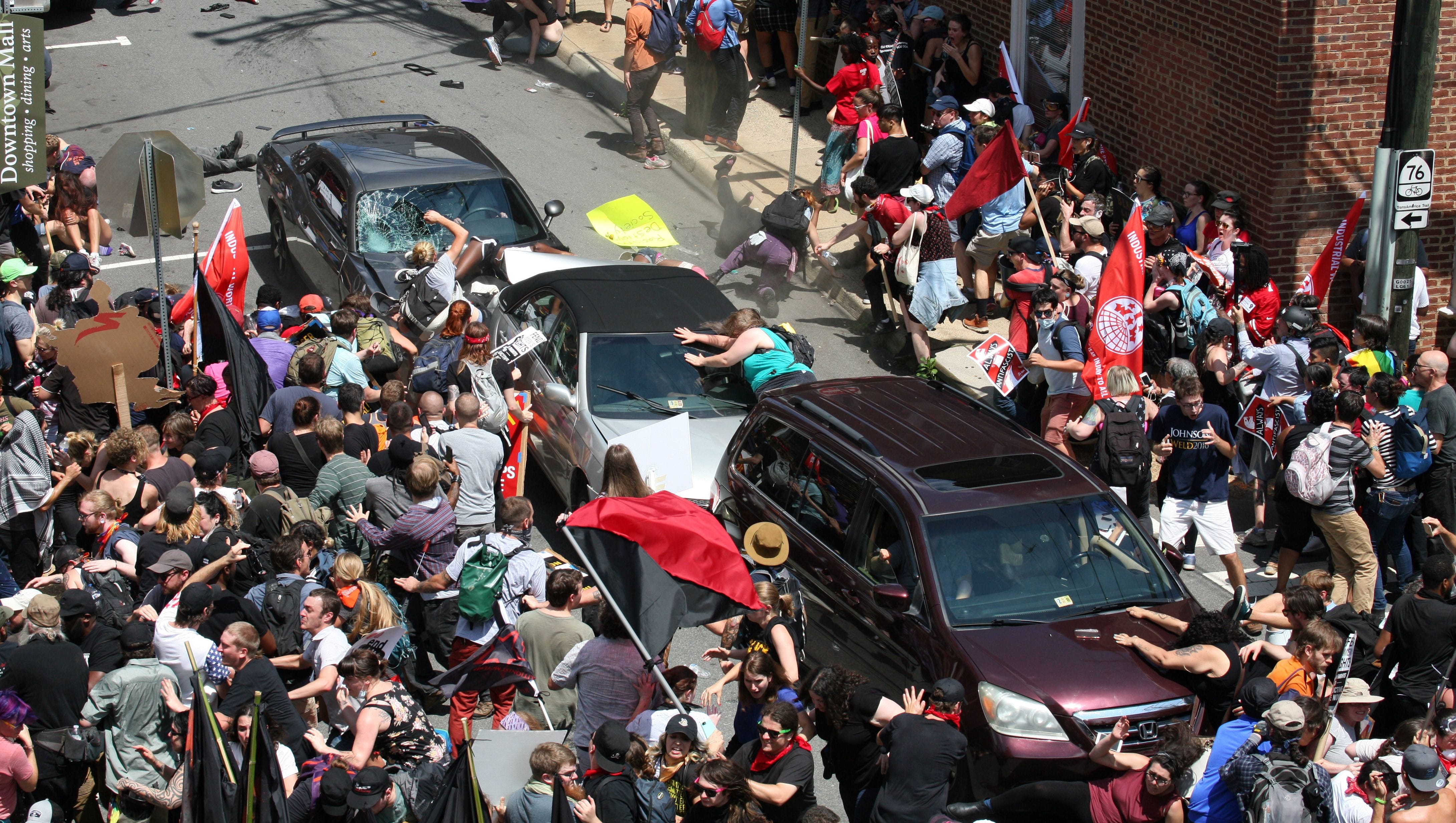 1 dead as car hits crowd after a 'Unite the Right' rally in ...