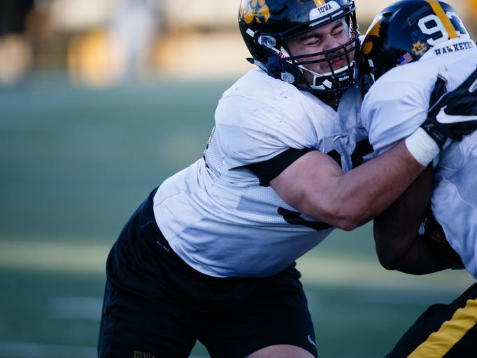 Iowa junior defensive end Sam Brincks (90) during the