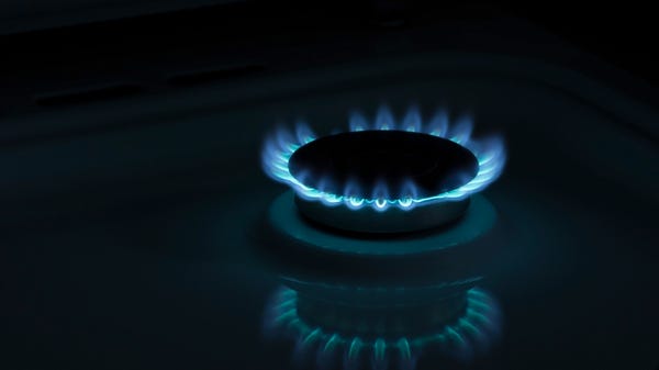 Gas, whether propane or natural gas, is a top heat
