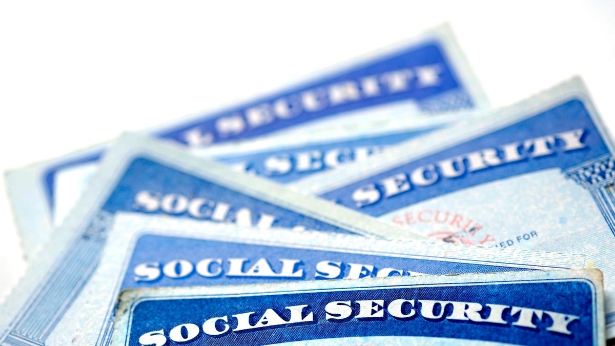 Loose pile of Social Security cards