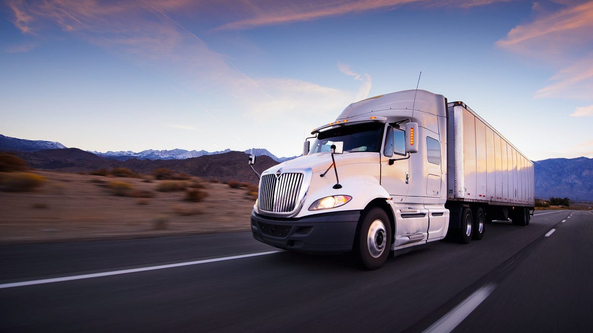 A truck on the open road.