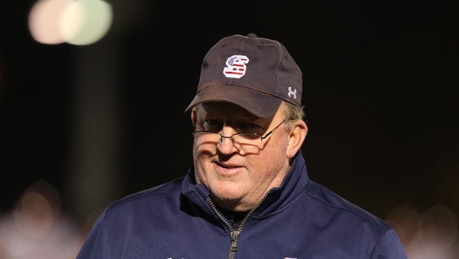 Stepinac football coach Mike O'Donnell is pictured during his team's win over Cardinal Hayes in the 2015 CHSFL 'AAA' championship game at Fordham University.