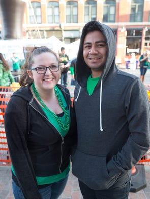 Lauren Wheeler, 21, and Luis Arias, 24, Tuesday, March