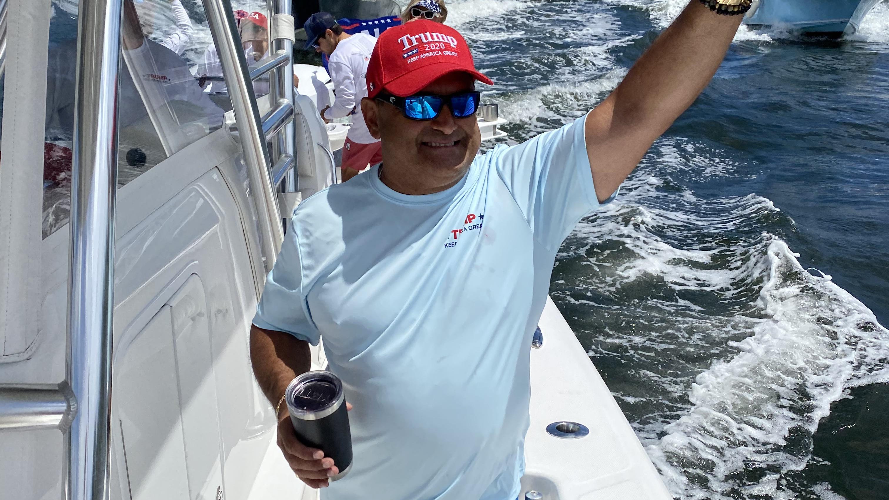 Carlos Gavidia, organizer of Trumptilla, enjoying his day in the sun