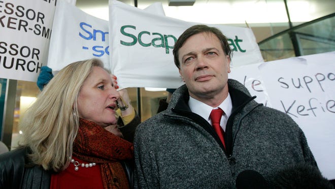 British doctor Andrew Wakefield and his wife, Carmel, arrive at the General Medical Council in central London on Jan. 28, 2010.