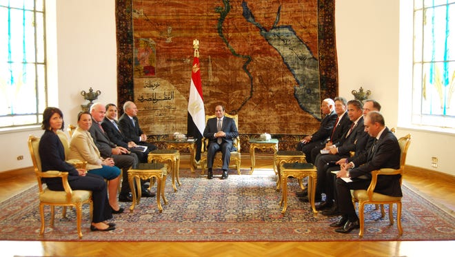 A bipartisan group of U.S. delegates met with Egyptian President Abdel Fattah el-Sisi to discuss international security.