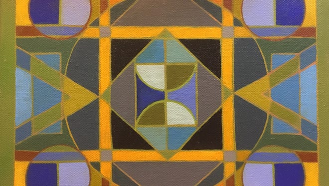 Deborah Wenzel's geometric paintings will be displayed at the Art in the Park event.