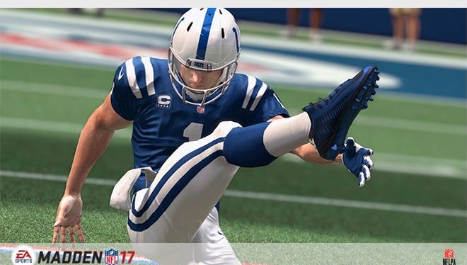 Indianapolis Colts' Pat McAfee is the highest-rated punter on Madden 17 at 86 overall.