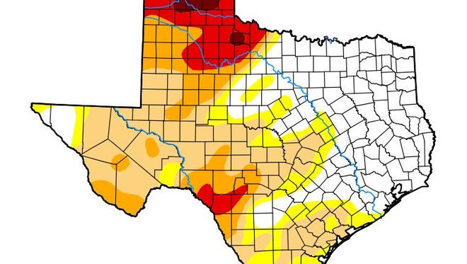 Drought conditions in the Panhandle and western portions of Texas intensified, despite some recent rains.