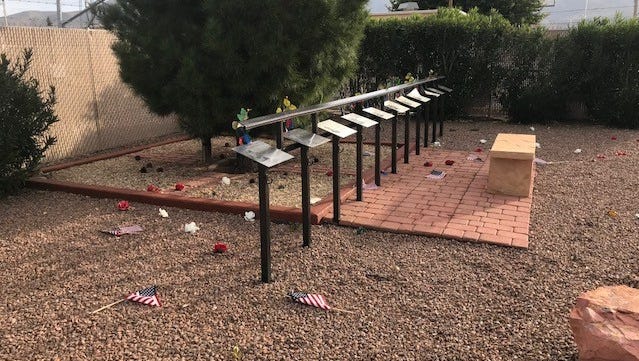 The Otero County Fallen Officer Memorial was vandalized sometime between Monday and Tuesday morning.