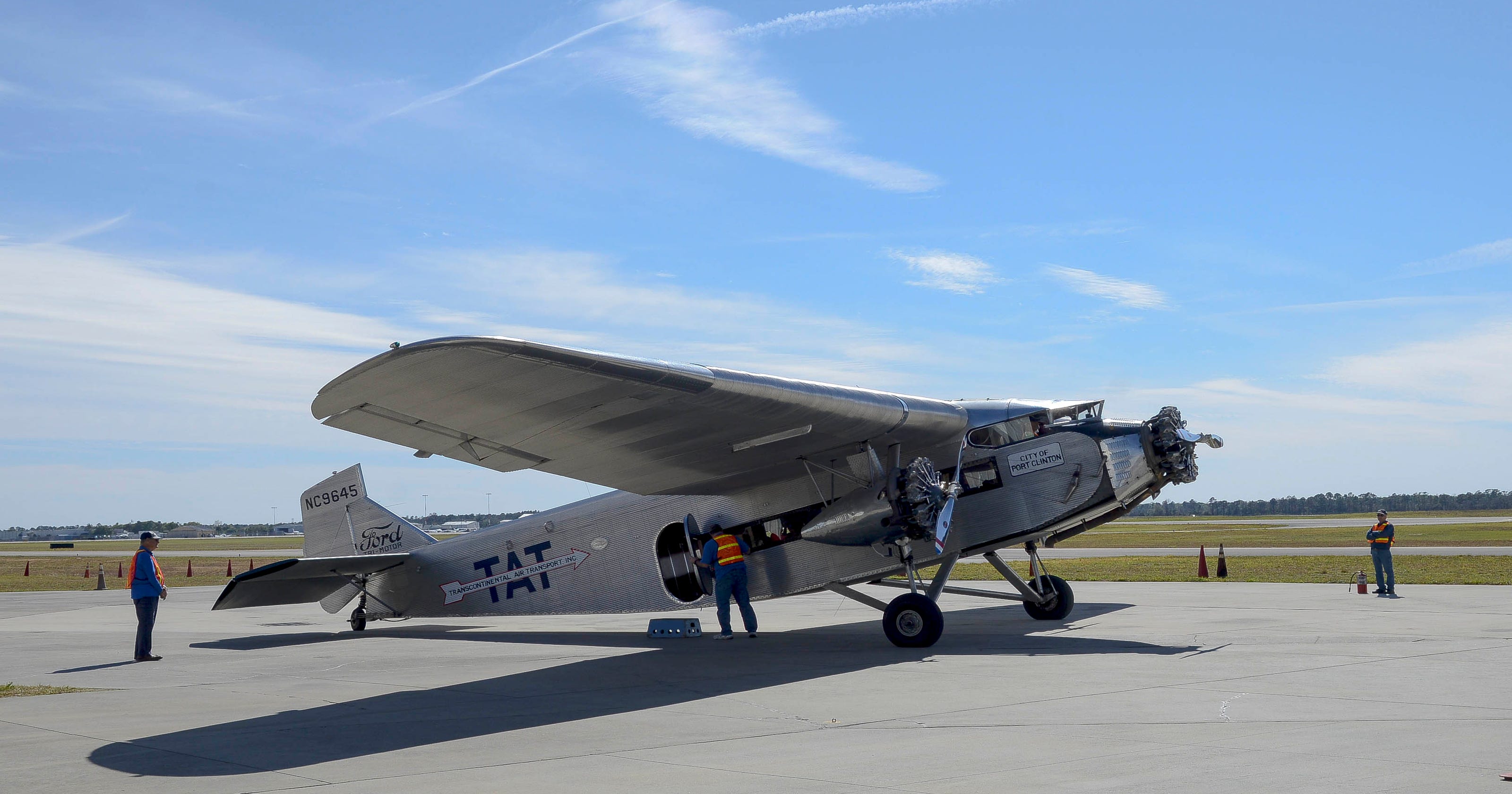 Ford TriMotor 'Tin Goose' airplane flies over Titusville this weekend