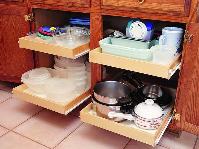 Sliding Shelves Make Cabinet Space More, How To Install Pull Out Shelves In A Cabinet