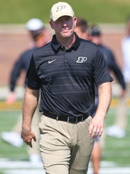 Purdue Boilermakers head coach Jeff Brohm takes the