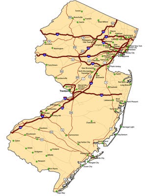 A map of New Jersey