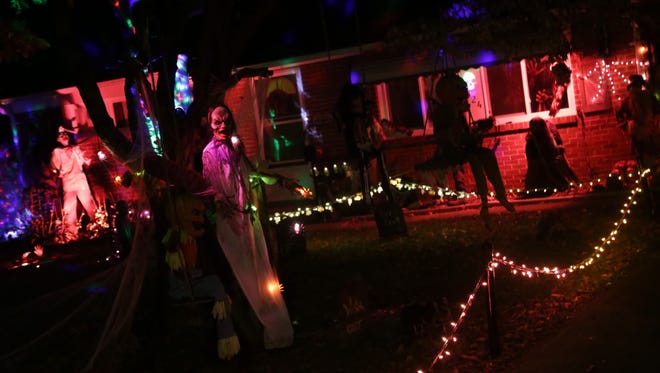 A house is decorated for Halloween on the 1900 block of Tanglewood Drive in Ontario.
