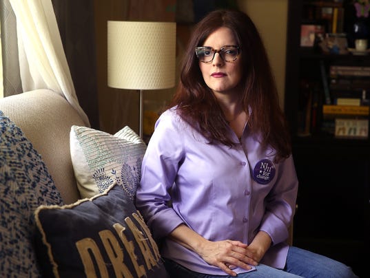 Saily Avelenda in her West Caldwell, New Jersey home. Congressman Rodney Frelinghuysen, wrote a fundraising letter in March to a board member of a local bank, warning that Avelenda, a member of an activist group, NJ 11th for Change, opposing Frelinghuysen worked at his bank.