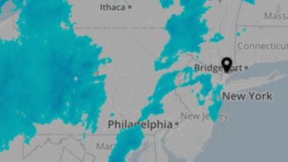 Weather map shows snow headed our way, Jan. 12, 2016.