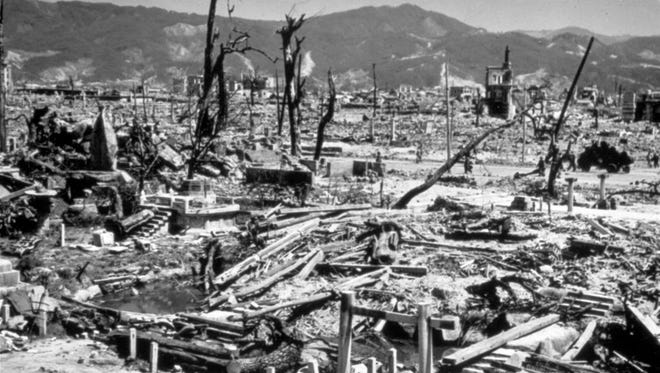 Destruction from the explosion of an atomic bomb in Hiroshima, Japan, on Aug. 6, 1945.