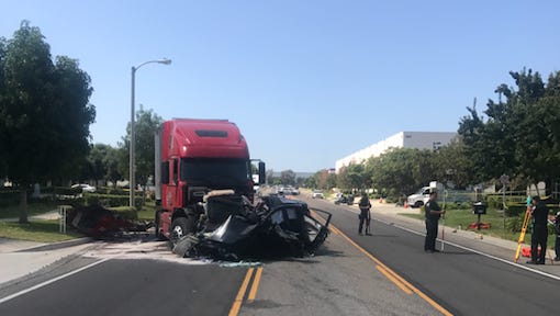 A 20-year-old Oxnard man was killed on Monday when the vehicle he was driving crossed into the opposing lane of traffic and crashed into a semi in the 1900 block of Eastman Avenue, officials said.