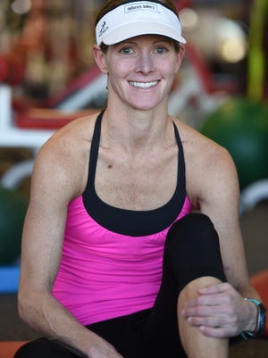 Reno triathlete Liz Lyles at Reno triathlete Liz Lyles is shown at Double Diamond Athletic Club in 2014. She won the Wildflower triathlon Saturday.