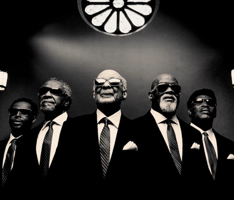 Joey Williams, Ben Moore, Jimmy Carter, Ricky McKinnie and Paul Beasley of the Blind Boys of Alabama.