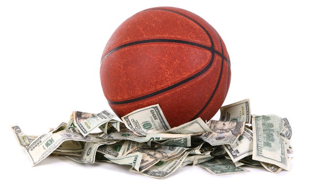 Basketball and money.