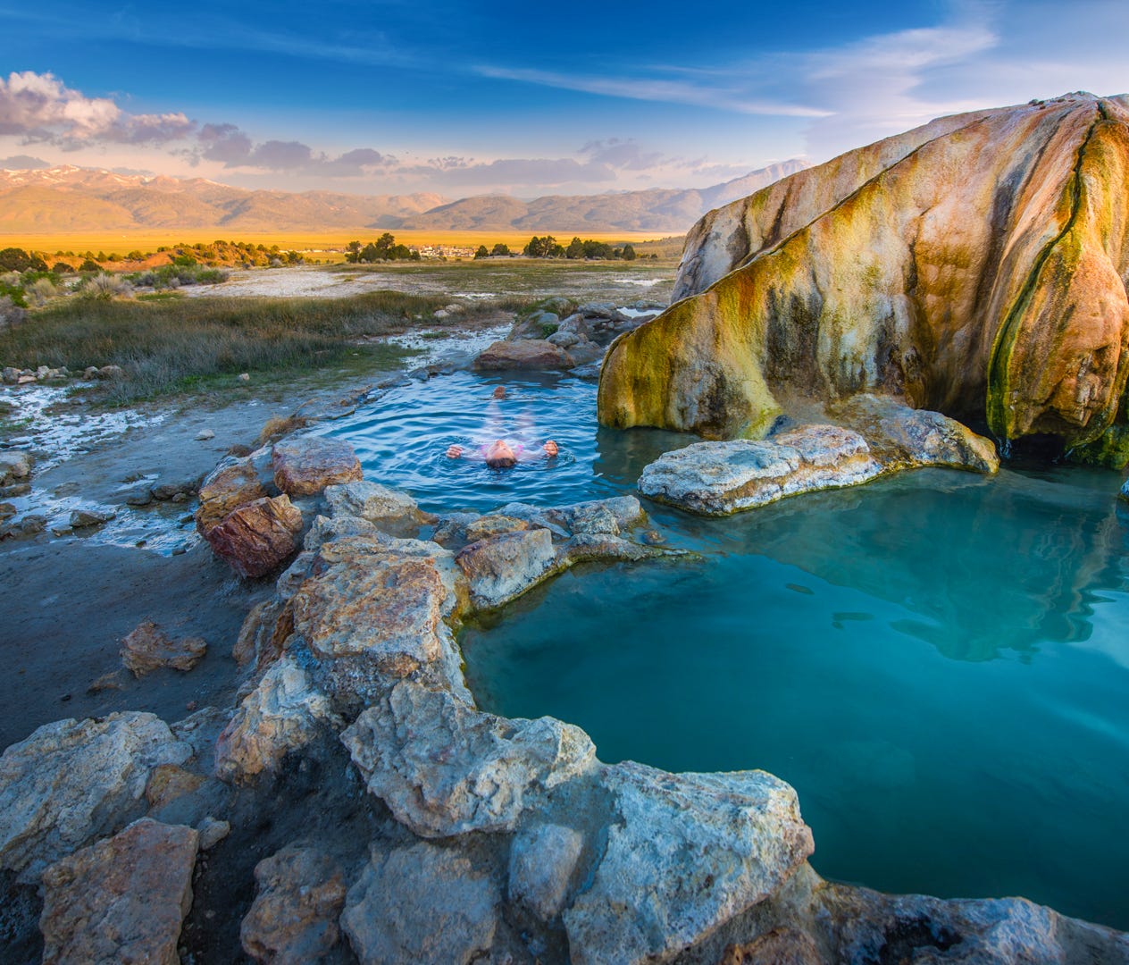 Travertine Hot Springs (Bridgeport, Calif.): This is one of the easiest natural hot springs to get to, and Travertine's beauty is not limited by its accessibility. A great pit stop for Angelenos en route to Lake Tahoe or Mammoth Mountain, this free r