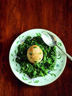 Long-cooked Hard-boiled Eggs with Spinach