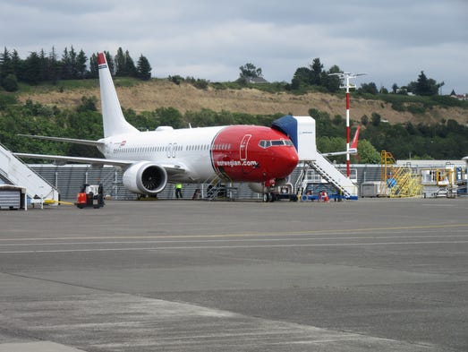 Norwegian Airs first Boeing 737 Max was seen Boeings