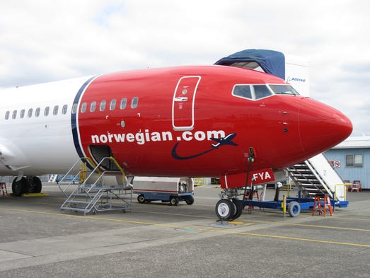 Norwegian Airs first Boeing 737 Max was seen Boeings