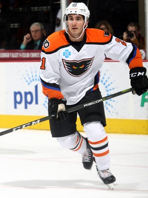 Mike Vecchione was named the AHL's rookie of the month after notching 10 points in 10 games.