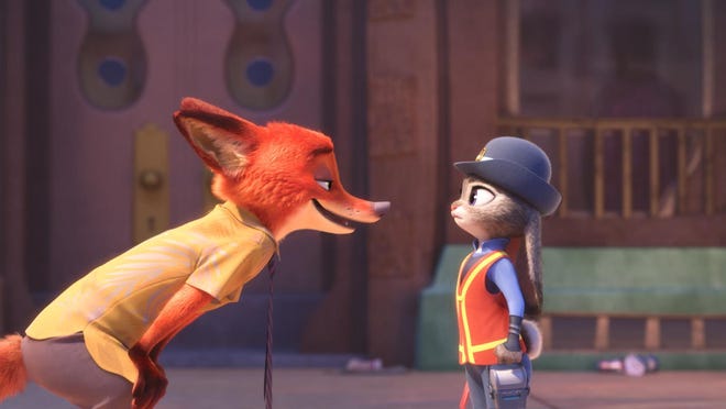 “Zootopia” features the voices of Ginnifer Goodwin as Judy and Jason Bateman as Nick.