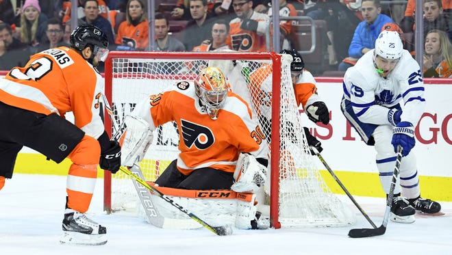 Michal Neuvirth was the best Flyer on the ice Thursday night, helping them to an overtime win over Toronto.