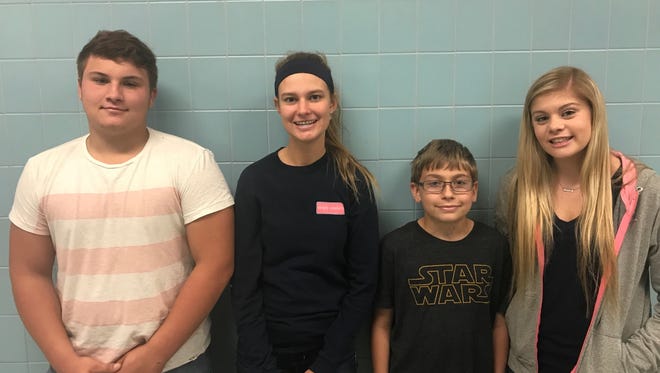 UCHS students of the month for positive attitude and respect are from left to right: Owen Hancock, Ashley Conway Joseph Cheatham and Marissa Nelson.