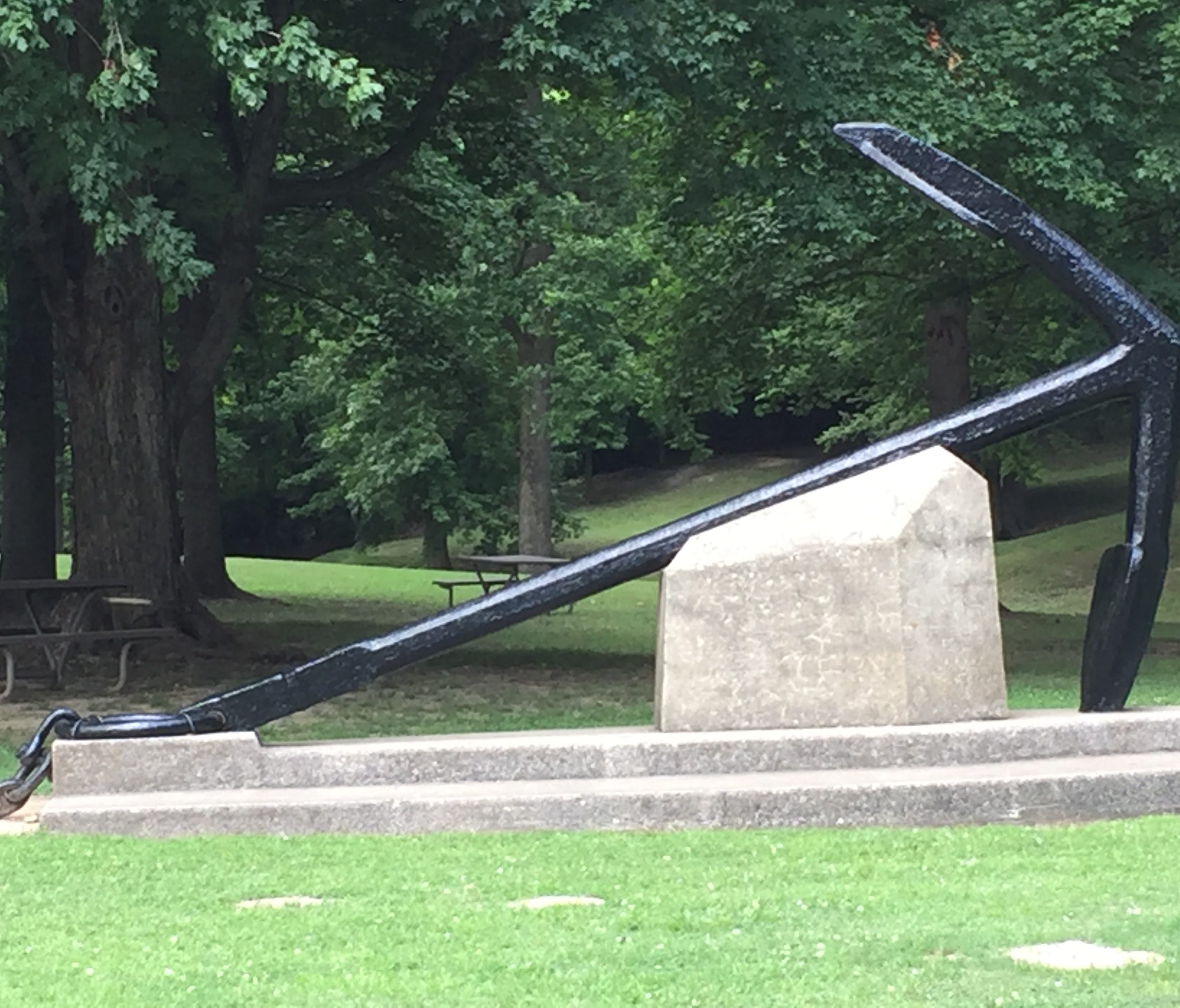 A massive iron anchor that was used by the Confederate Army is one of the premier attractions at Columbus-Belmont State Park.