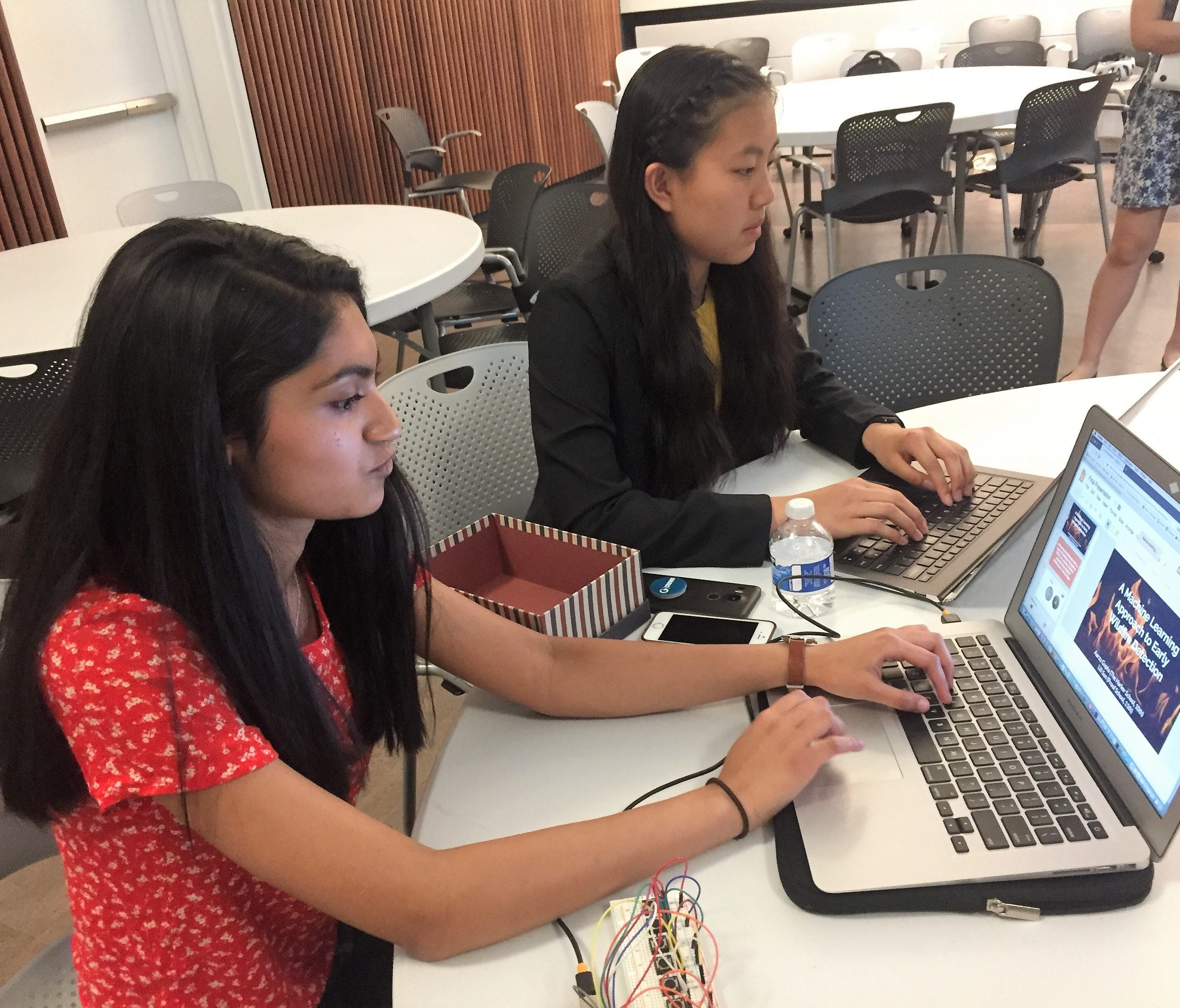 AI4All alumni Aarvu Gupta and Lili Sun developed a drone program that can identify wildfires before they spread too far.