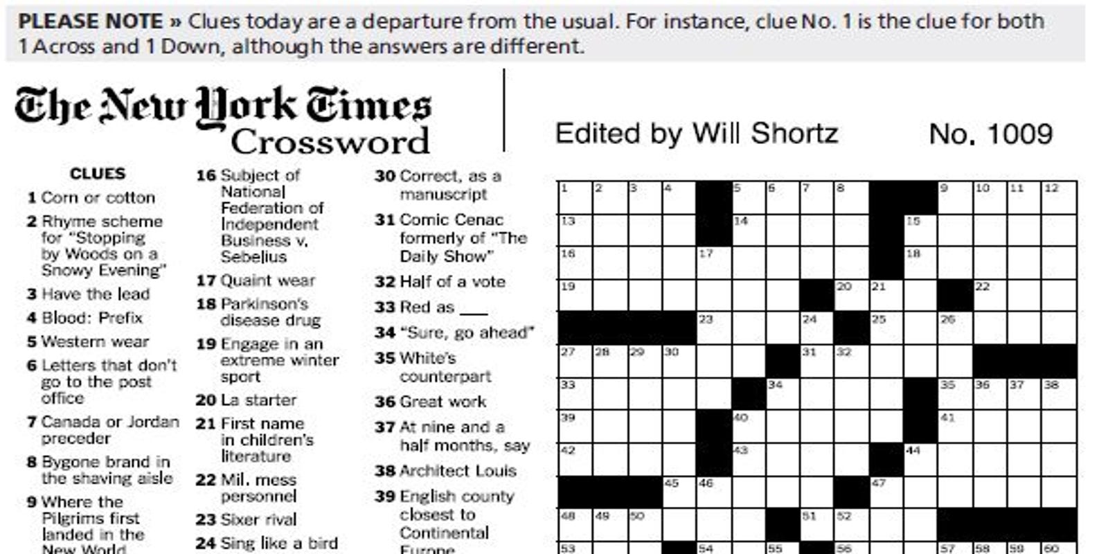 What's the deal with the crossword puzzle?