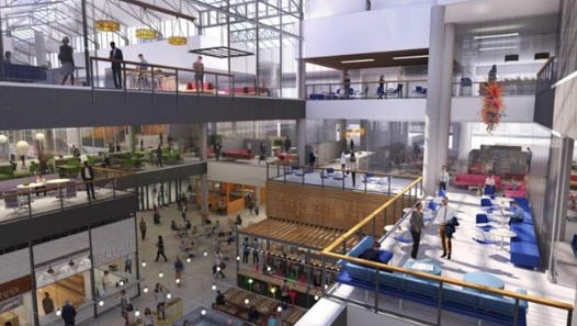 The Grand Avenue mall's redevelopment plans include a dramatic remaking of its atrium.