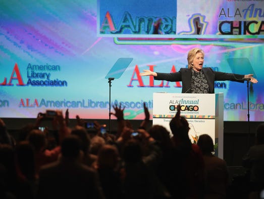 Clinton speaks at the American Library Association's
