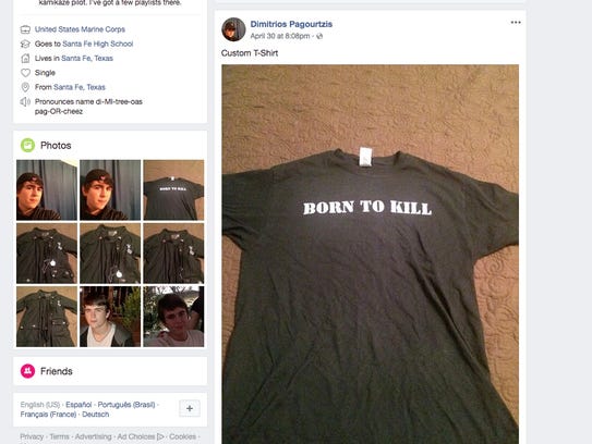 A t-shirt with the words "Born To Kill" is pictured