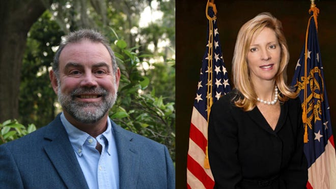 Chatham County Commission District 1 candidates Kevin Heyman (left) and Helen Stone.